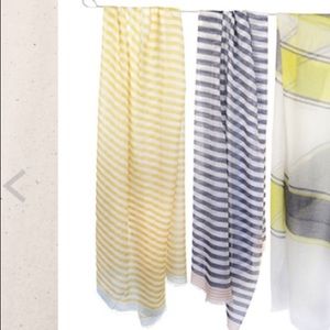 Kate Kanyon Yellow Stripe Cashmere Silk Scarf NWT